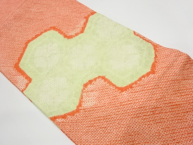 JAPANESE KIMONO / VINTAGE NAGOYA OBI / FLOWER & KIKKO WITH KANOKO PATTERN